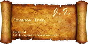 Jovanov Irén névjegykártya